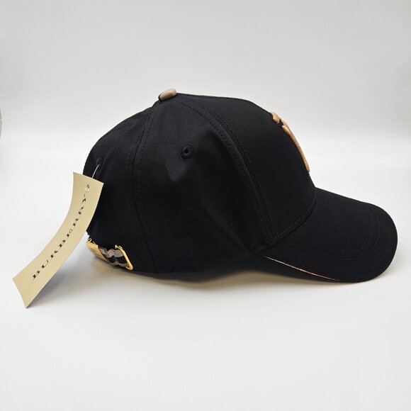 NWT BURBERRY Equestrian Knight Cap Black Gold TB Embroidered - OSFM Rare Drop!! main image 9